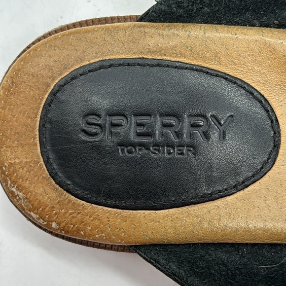 Sperry Black Slip On Leather Penny Loafer Mule Size 10 CM5455C - Picture 6 of 7